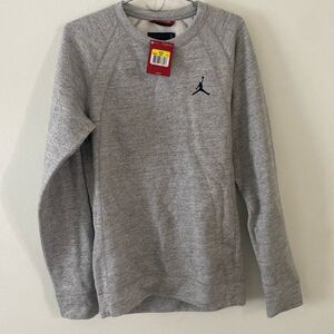 Nike Air Jordan Sweatshirt Men's S Pullover Wing Fleece Grey Adult 860194 063